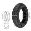 10"-os Tömör gumi - elektromos rollerhez 10x2.5 / Belső szélesség 37mm