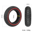 Ulip 10x2.5 (60/70-6.5) tömör gumi piros csíkkal (belső szélesség: 45mm-es) Segway Max G30 elektromos rollerhez