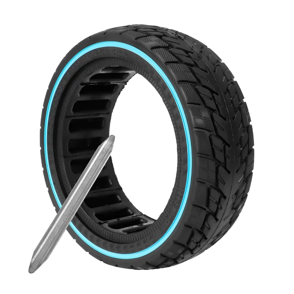 8,5&quot;-os kék csíkos tömör gumi elektromos rollerhez + 25 cm feszítőrúd - 8.5x2.5