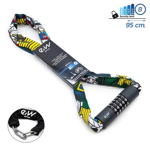 Számkombinációs zár - Lakat - Elektromos Roller kiegészítő - graffiti