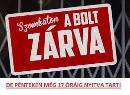 Szombaton zárva